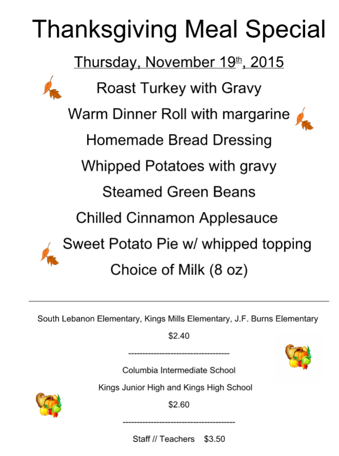 Thanksgiving meal graphic